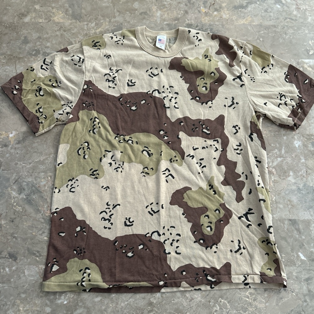 Vintage 90s Desert Camo T-Shirt XL USA Made Military Style Tee 50/50
